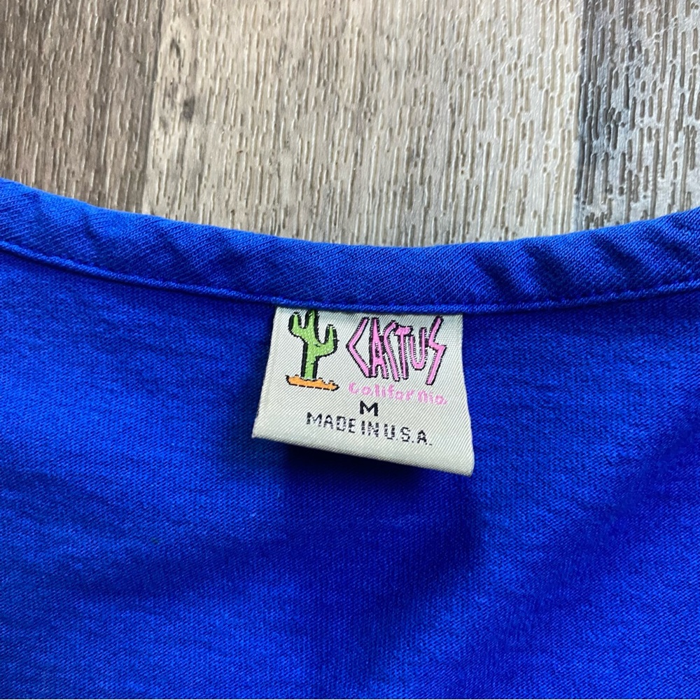 Vintage Cactus Western Fringe V-Neck Tee Shirt Women’s Size Medium - Picture 3 of 7